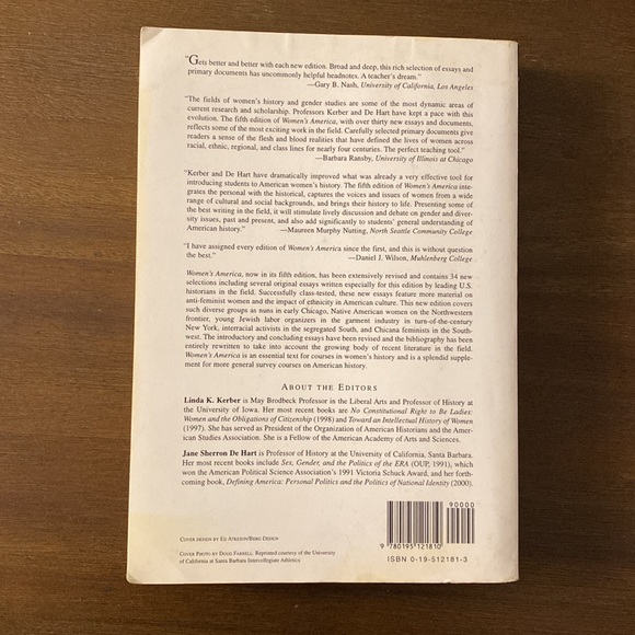 Women's America: Refocusing the Past Fifth Edition Edited by Linda K. Kerber - Picture 2 of 7